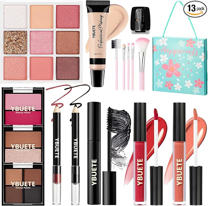 Makeup Kit for Teens Girls Women,Portable Makeup Present Set for Beginners & Professionals, Travel Makeup Kit,Cosmetic Bundle Include Foundation Eyeshadow Palette Lipstick Eyeliner Mascara