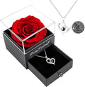 Childom Valentines Day Rose Gifts for Her,Birthday Gifts for Women,Mothers Day Flowers Gift For Mum,Preserved Rose in Gift Box with "I Love You" Necklace,Eternal Present for Mum,Her, Wife,Girlfriend
