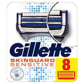 Gillette SkinGuard Sensitive Razor Blades for Men with Precision Trimmer, Pack of 8 Refill Blades