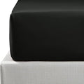 NTBAY 500 Thread Count 100% Egyptian Cotton Double Fitted Sheet, Super Soft Cozy and Breathable Deep 12" / 30cm Fitted Bed Sheet, Black