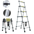 4-5 Step Telescopic Ladder Extension Portable Multi Purpose Folding Stepladder Aluminum Heavy Duty 150kg Capacity Extendable with Safety Lock