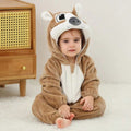 (wolf, 9M(6-12 Months)) Wolf Romper Baby Boy Girl Pajama Newborn Bebe Clothes Cute Bodysuits Flannel Warm One-piece Winter Halloween Animal Outfit