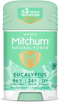 Mitchum Women Natural Deodorant Stick, Aluminium Free, Vegan, Cruelty Free, 96% Natural Ingredients, Eucalyptus, Packaging May Vary