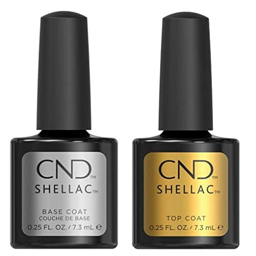 CND Shellac Power Polish Gel UV Base & Top Coat (7.3ml each) - 2-in-1 Scratch-Resistant, High-Gloss Nail System, CNDNEWCAT78