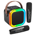 Kids/Adults Bluetooth Karaoke Mic,2 Wireless Mics,Portable Speaker,Black