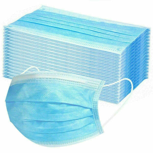50pcs Face Masks Disposable 3 Layers Dustproof Mask Facial Protective