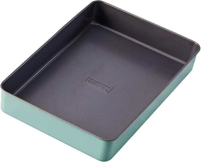 The Great British Bake Off Brownie Tin, for Flapjacks, Brownies & Other Tray Bakes, Non-Stick Sheet for Oven, Official GBBO Logo, Non Stick Carbon Steel, Duck Egg Blue, 30 x 20 x 5cm