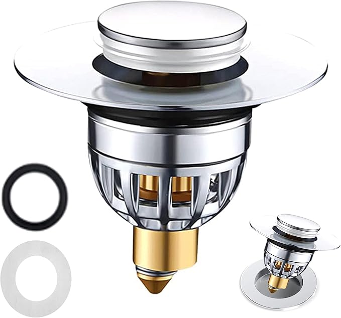 Sink Plug，Universal Bathroom Pop Up Wash Basin Plug Replacement Stainless Steel Strainer，pop up Sink Plugs ，Drain Stoppers，for Bath，Basin (35mm-42mm)