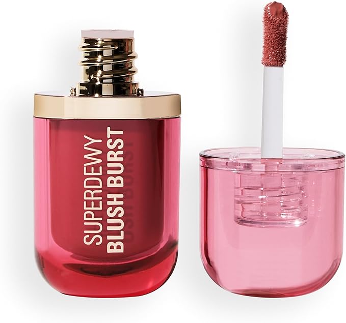 Revolution Superdewy Liquid Blush Burst, Buildable Colour for Cheek, Serum Formula with Peptides & Hyaluronic Acid, Vegan & Cruelty-Free, Rose All Day Dusty Pink, 4.2ml