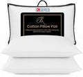 The Royce Cotton Pillows Pair – UK MADE, Pillow Hotel Quality Luxury - Firm & Bouncy Pillows For Side Sleepers - Neck, Shoulder & Back Pain Relief, Machine Washable, Hypoallergenic (48x74cm)