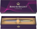 Bond & Regent Silver Chrome & 24 Karat Gold - Certified Luxury Grade Rollerball Pen | Nice Gift for Men & Women