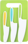Montessori Toddler Knife Set-4PCS Kids Safe Knives with Cutting Board for Real Cooking Kids Cooking Sets Real Cooking Kitchen Tools Toddler Friendly Knives