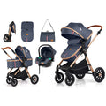 Baby Buggy Pram Pushchair Stroller 3 in 1 Child Lightweight Folding Stroller 3 in 1 Travel System Pram for Newborns & Toddlers from Birth