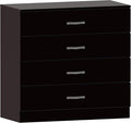 Vida Designs Riano 4 Drawer Chest of Drawers, Metal Handles and Runners, Anti-Bowing Drawer Support, Bedroom, Nursery Furniture, Black