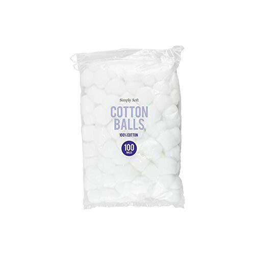 Simply Soft Cotton Wool Balls Absorbent 100 pack
