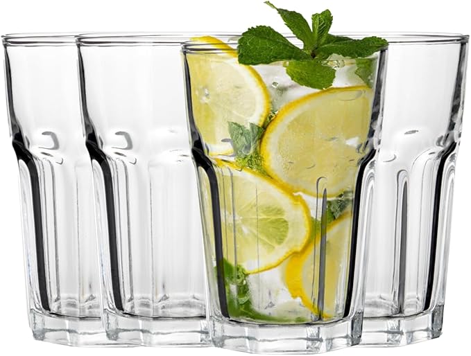 Premier Housewares Luxor Glass Tumblers, Clear, 8 x 8 x 12 cm