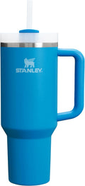 STANLEY 1913 Quencher H2.0 Flowstate Tumbler 0.89L - Cold for 9 Hours - Iced for 40 Hours - Metal Water Bottle with Straw, Handle and Lid - Dishwasher Safe - Travel Mug for Cold Drinks - Azure