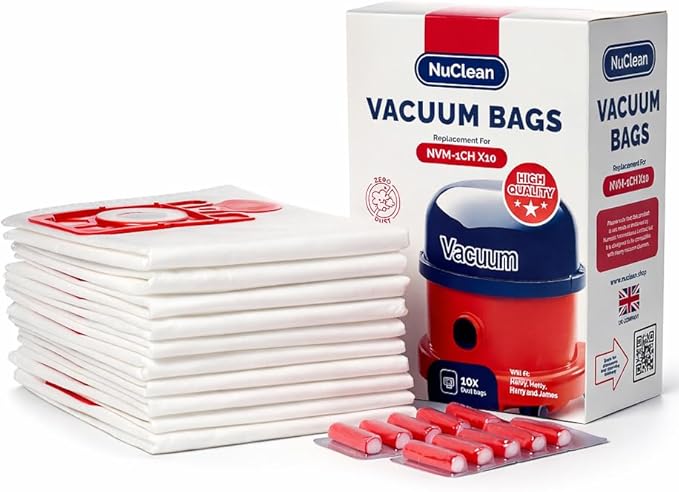 Replacement for Henry Hoover Bags - Compatible with Henry, Hetty, NVM-1CH Vacuum Bag (10 Bags & 10 Freshners)