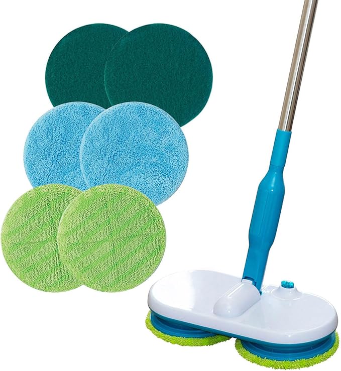 High Street TV Floating Mop - Cordless & Rechargeable - 100RPM Dual-Contra Rotating Microfiber Cloths - Complete Hard Floor Cleaning Solution - Loosen & Lift Dirt with Polishing & Scouring Pads