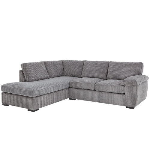 (Left Hand, Grey) Amalfi Full Back Fabric Corner Sofa