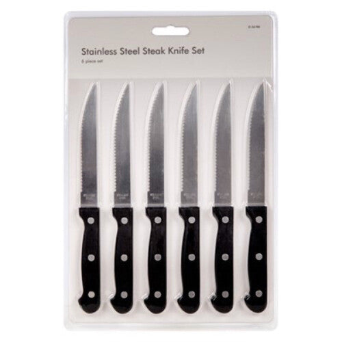 6 x Steak Knife Set Dishwasher Safe Steak Knives Stainless Knives