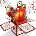 Valentines Day Card, LIGHT & Romantic MUSIC Valentines Gift for Her Him Couple, Pop up Happy Valentine's Card