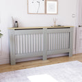 (Extra Large) Arlington Radiator Cover Heating Cabinet Grey Oak