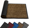 AMEHA Door Mat Indoor & Outdoor Brown 40x60 Cm Heavy Duty Rubber Door Mats Dirt Trapper Non Slip Washable Barrier Floor Mat Entrance Rug Shoes Scraper Super Absorbent Front Doormats