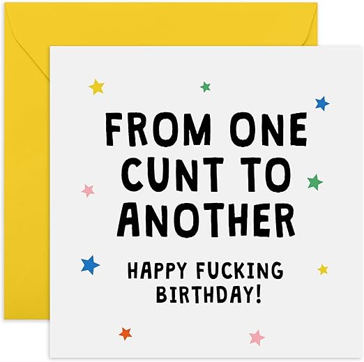 Central 23 Cheeky Birthday Card for Women - 'One C*nt To Another' - Rude Greeting Cards for Her - For Sister Best Friend Workmate - Comes With Fun Stickers