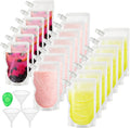 ASelected 20Pcs Drink Pouches for Festivals, Leak Proof Alcohol Juice Liquid Pouches Bags with Funnel, Plastic Drinks Flasks for Parties, Picnic, Travel, Sports, Halloween Christmas
