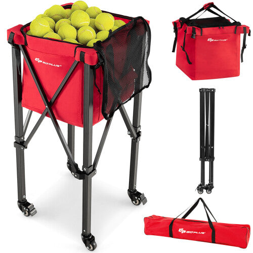 Foldable Aluminum Tennis Ball Cart Lightweight Holds 150 Tennis Balls