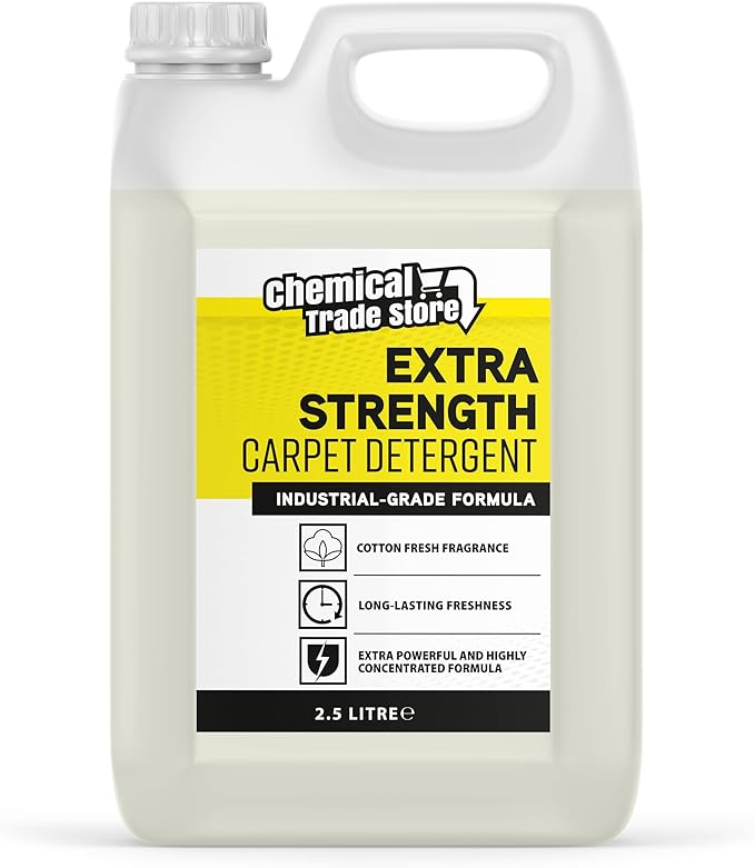 Carpet Detergent Shampoo 2.5L - Deep Cleaning Solution for Carpets, Rugs, Upholstery & Fabric - Removes Stains & Odours