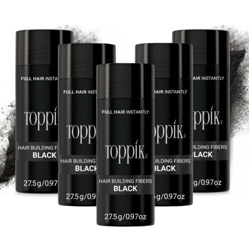 5PC (BLACK) Toppik Hair Building Fibres | Hair Fibres For Thinning Hair