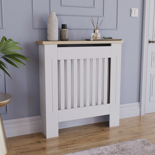(Small) Arlington Radiator Cover Heating Cabinet White Oak