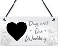 Red Ocean Wedding Countdown Chalkboard Hanging Decor Sign Novelty Engagement Gifts