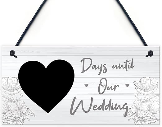 Red Ocean Wedding Countdown Chalkboard Hanging Decor Sign Novelty Engagement Gifts