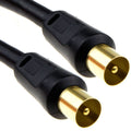 kenable RF Coaxial RG6 TV Aerial Lead Coax Male Plug to Plug Black Cable GOLD 1m