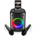 VS-275 Karaoke Machine with 2 Wireless Microphones, Portable Bluetooth Speaker with phone holder, 60w Speaker, Light Effects, Records Singing, TWS,