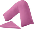 V shaped pillowcase cover, 100% Poly-cotton Back & Neck Support Orthopaedic Pregnancy/Nursing V Pillowcase cover only (FUCHSIA)
