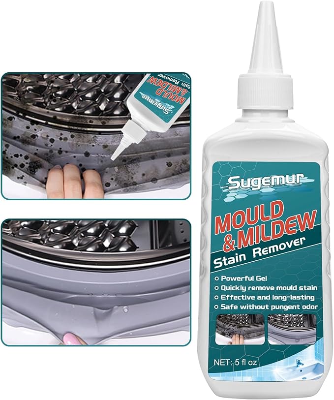Mould Remover, Large Capacity Mould Remover Gel, Household Mildew Removal, Mould and Mildew Cleaner for Toilet Washing Machine Seal Bathroom Kitchen Sink Tile Grout Stains 210 g