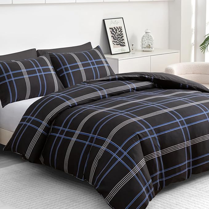 Pamposh Double Duvet Set – Brushed Microfiber Double Duvet Cover - Hypoallergenic Quilt Cover Bedding Sets 3 Pcs With Zipper Closure For All Seasons