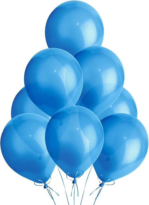 Metallic Blue Balloons 10 Pack, Large 12 Inch Thick Latex Biodegradable Helium Party Balloons for Birthday, Wedding, Baby Shower, Valentine's Day Events Decoration for Balloon Arch Garland