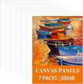 30x40cm Canvas for Painting 3mm 7 pcs, A3 Canvas Board, Triple Primed, Cotton Acid-Free Canvases for Acrylic & Oil & Watercolor, for Professional Artist, Hobby Painters & Beginners