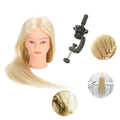 24" Human Hair Salon Hairdressing Training Head Mannequin Doll + Clamp
