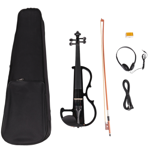 Beginner 4/4 Electric Violin Ebony Silent Introductory Set
