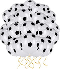 16 Pcs Black Soccer Latex Balloons 12 Inch Football Balloons,Black White Soccer Balloons,Birthday Balloons for Sport Theme Party，World Cup Party Football Fans Party Supplies
