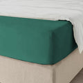 Fitted Sheet 25 cm Deep Brushed Microfiber Ultra Soft No-Iron Wrinkle-Resistant Plain Dyed Fitted Bed Sheets Hypoallergenic Breathable Sheets (Emerald, Double)