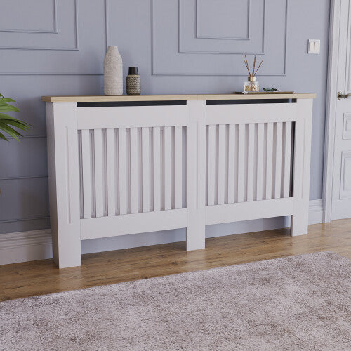 (Large) Arlington Radiator Cover Heating Cabinet White Oak