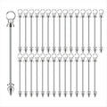 30 Pcs Beadable Keychain Bar Blanks â€“ Metal DIY Keychain Making Supplies for Beaded Jewelry