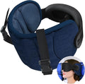 Travel Pillow for Airplanes, Airplane Pillow with 3D Sleep Eye Mask, 360° Support Headrest for Long Flight, Car, Road Trip, Stop Bobblehead Travel Essentials, Mottled Blue